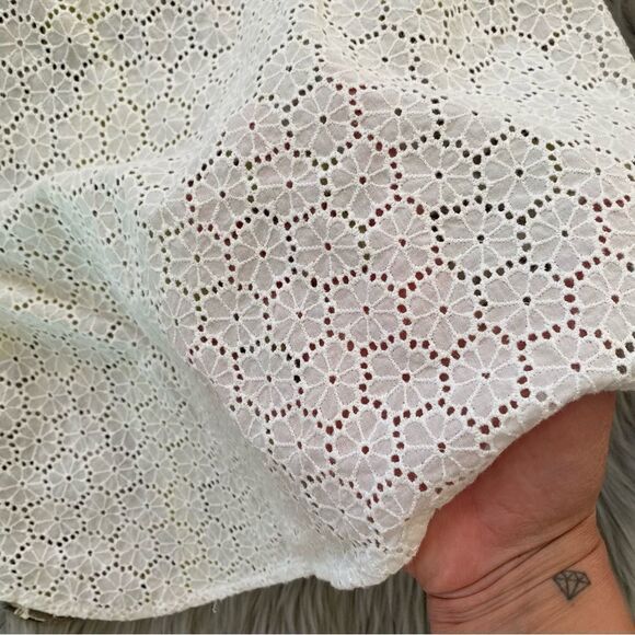 J. Crew Silk crochet Eyelet Spliced Blouse, 00 - Picture 7 of 10